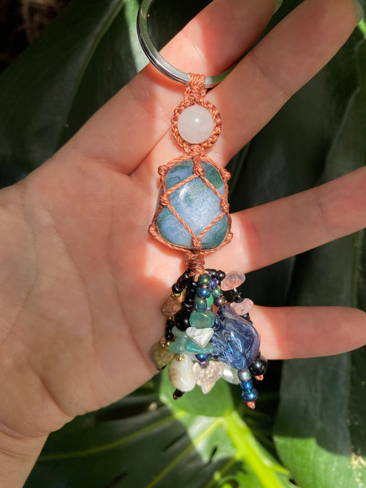 Moss Agate Keyring