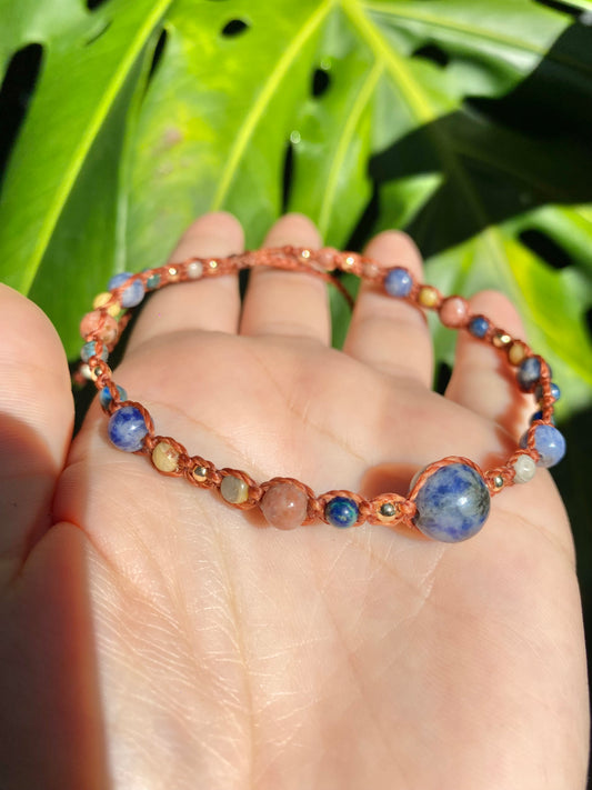 Mixed Gemstone Anklet