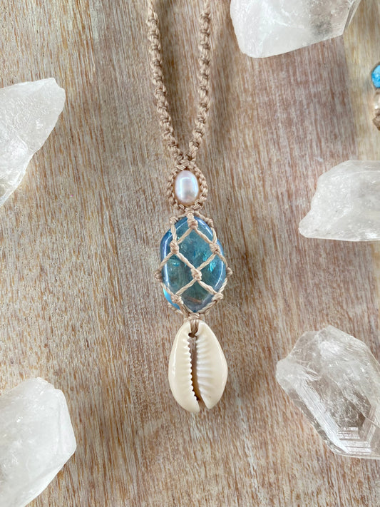 Nerida Necklace (Aqua Aura Quartz)