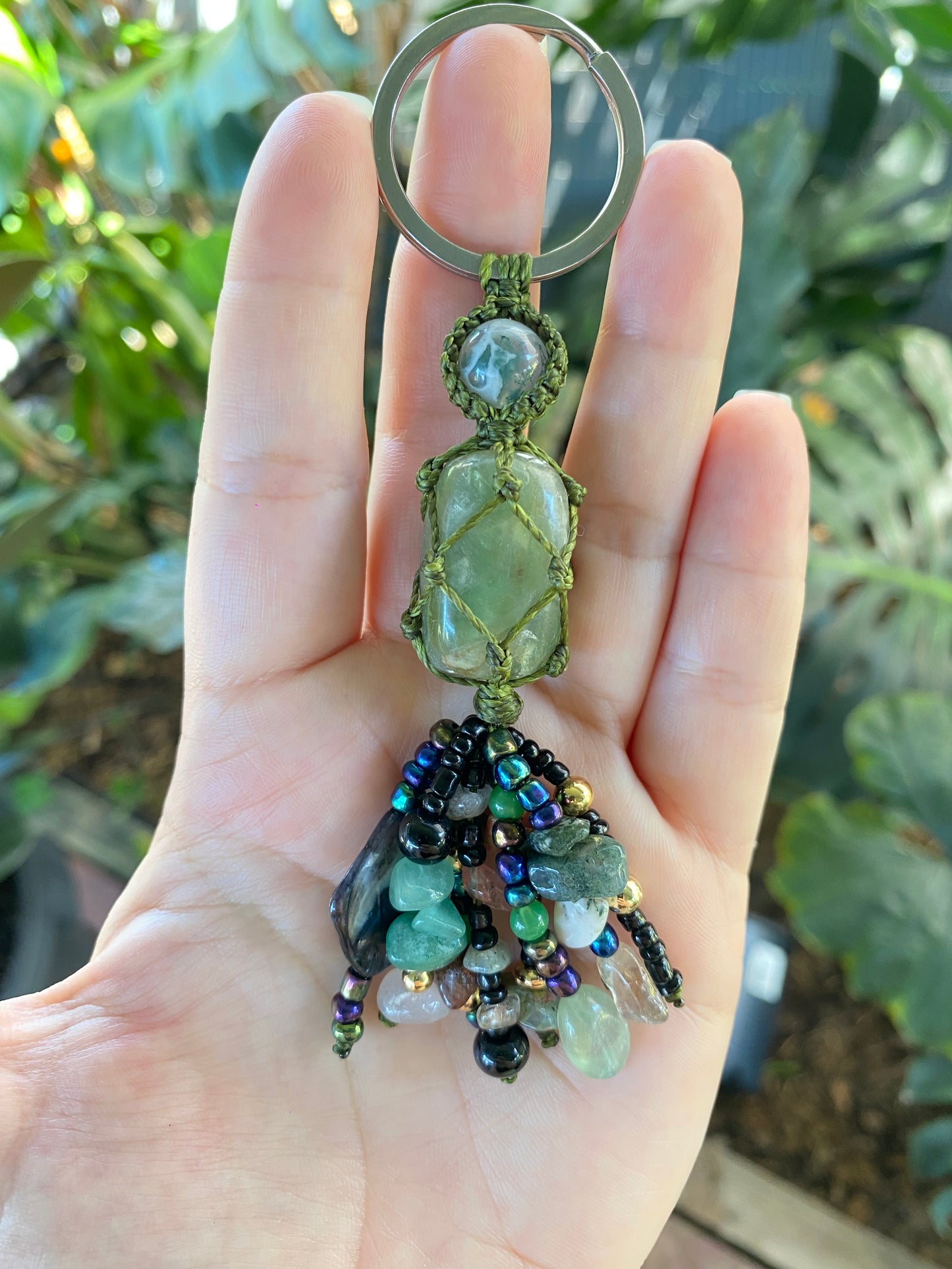 Green Fluorite Keyring